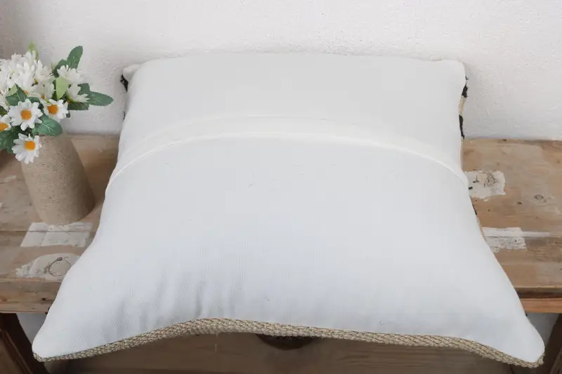 Pillow for Sofa, Kilim Pillow, Cushion Cover, Kilim Cushion Sham, Decorative Bolster Cushion, Knitted Cushion Case, 18x18 White Cushion Cover - 7