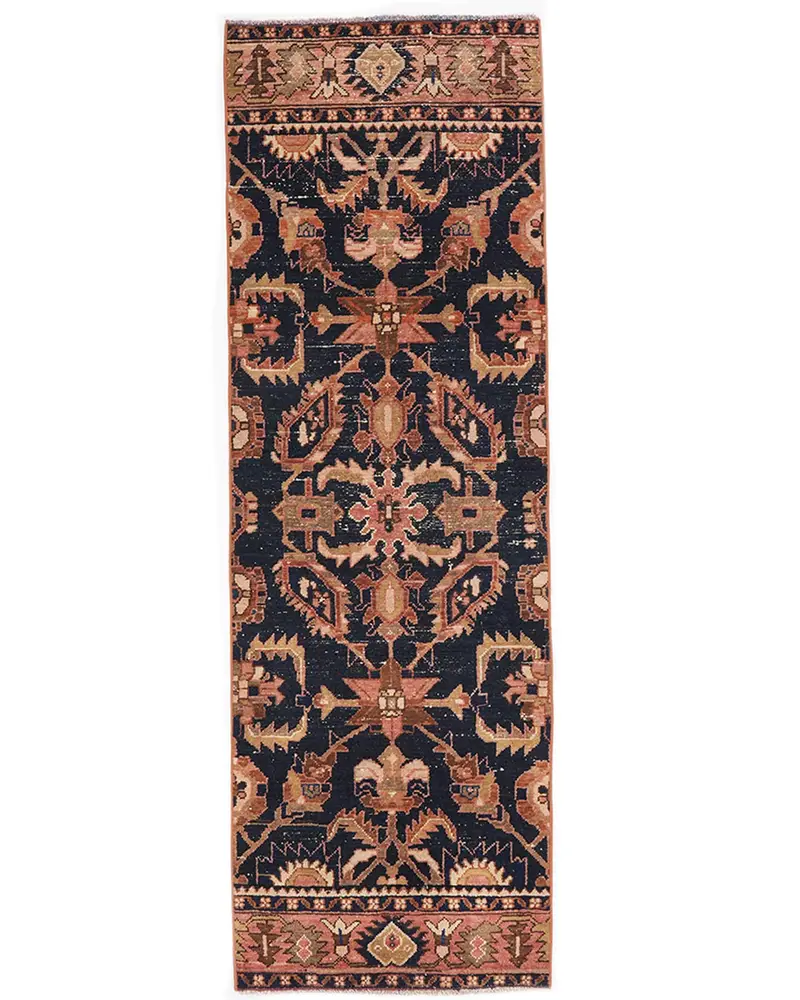 Mavi Kamuflaj Halı, Yeşil Desenli 2,2x6,6 ft