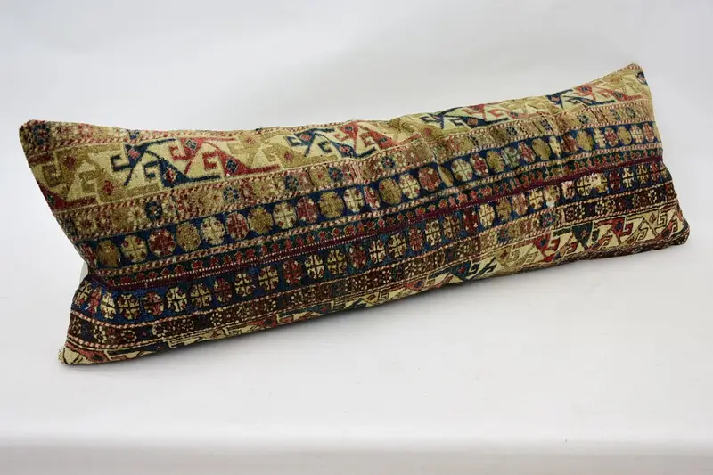 Car Cushion Case, Ikat Pillow Sham, 16x48 Beige Cushion Case, Handmade Kilim Cushion, Pillow, Pillow for Couch, Seat Pillow Case, Turkish Pillow - 3