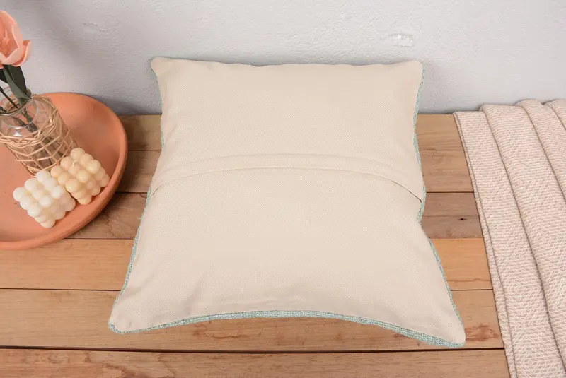 18x18 Green Cushion, Toss Cushion Case, Nomadic Pillow Case, Kilim Pillow Cover, Vintage Pillow, Throw Kilim Pillow, Pillow Cover - 6
