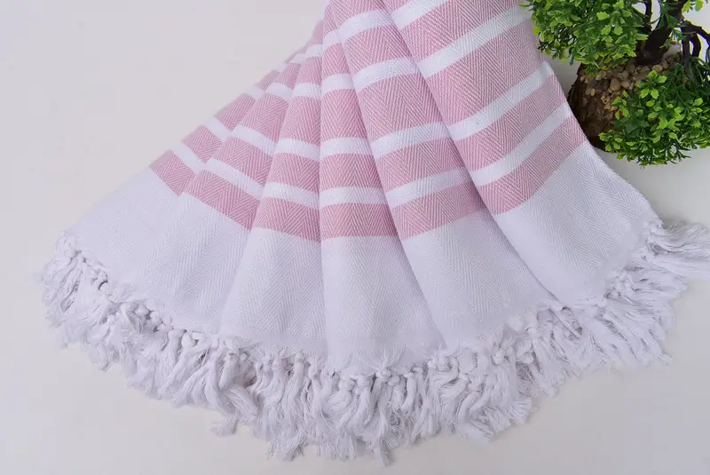 Embroidery Towel, 70x40 Cotton Herringbone Towel, Turkish Towel Beach, Peshtemal Towel USA, Gift Boxes Towel, Handmade Gift, Monogram Turkish Towel - 4