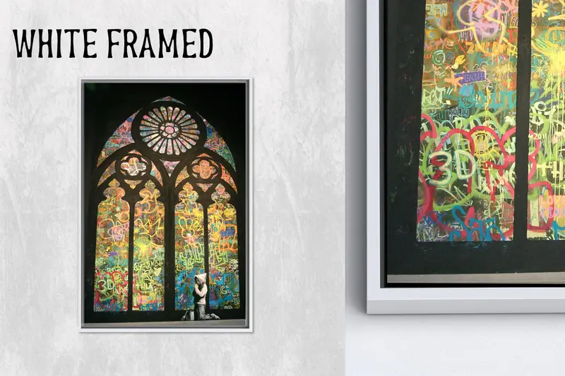 Sanatsal Bansky Boy Grafiti Kanvas Tablo - Canlı Dekor