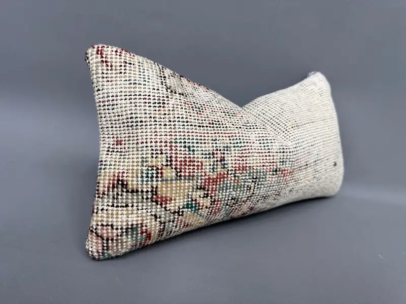 Vintage Cushion Cover, Kilim Cushion Sham, Pillow Case, Cotton Pillow Cover, 8x16 Beige Pillow Sham, Vintage Kilim Pillow, Handmade Kilim Cushion - 2