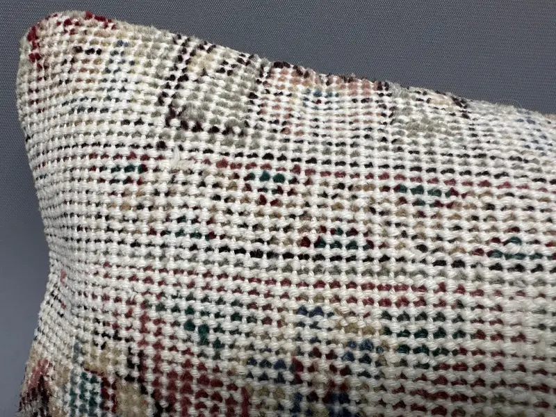Vintage Cushion Cover, Kilim Cushion Sham, Pillow Case, Cotton Pillow Cover, 8x16 Beige Pillow Sham, Vintage Kilim Pillow, Handmade Kilim Cushion - 5