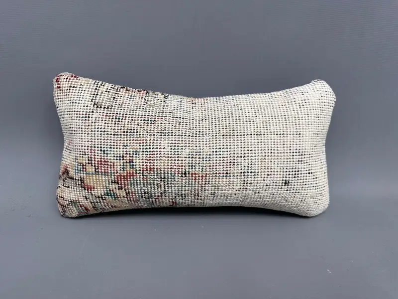 Vintage Cushion Cover, Kilim Cushion Sham, Pillow Case, Cotton Pillow Cover, 8x16 Beige Pillow Sham, Vintage Kilim Pillow, Handmade Kilim Cushion - 4