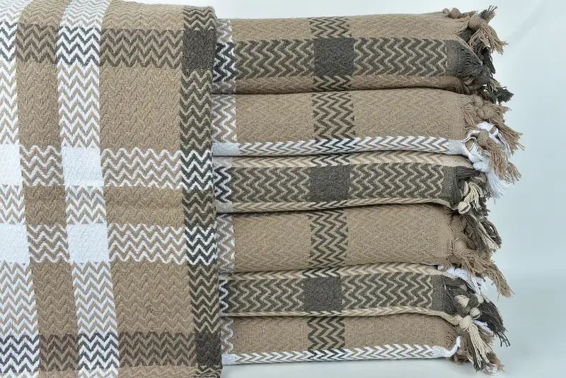 Organic Throw, Beach Theme Wedding Gift, Custom Wedding Gifts, 90x80 Cotton Striped Towel, Custom Blanket, Bridesmaid Proposal Gift, Wedding Favors - 1