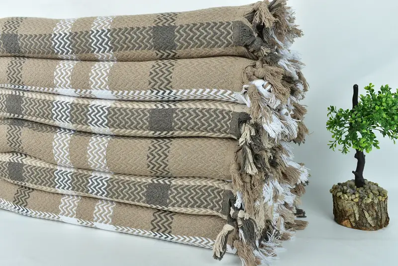 Organic Throw, Beach Theme Wedding Gift, Custom Wedding Gifts, 90x80 Cotton Striped Towel, Custom Blanket, Bridesmaid Proposal Gift, Wedding Favors - 3