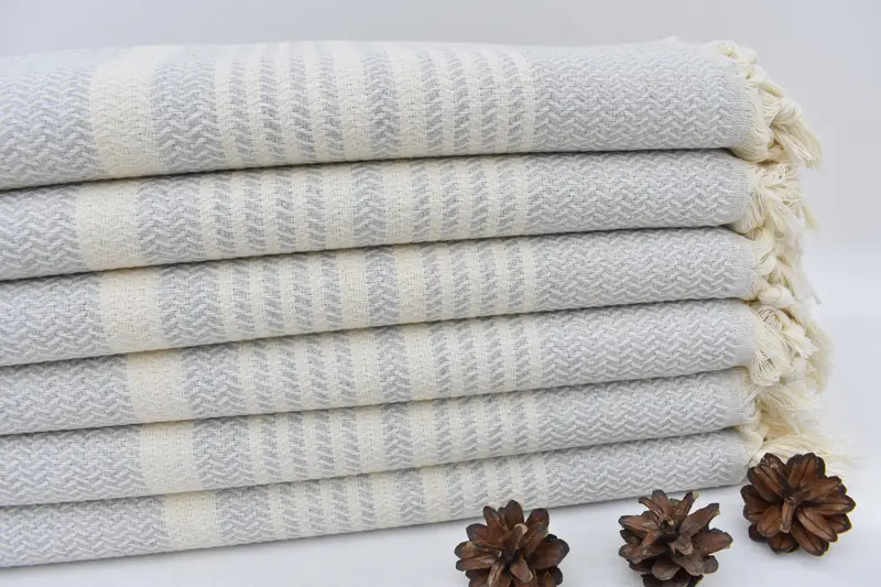 Turkish Towel USA, Memorial Gift, Quick-Dry Beach Towel, Housewarming Gift, Soft and absorbent Turkish towel, Soft towel, 70x40 Cotton Striped Towel - 4