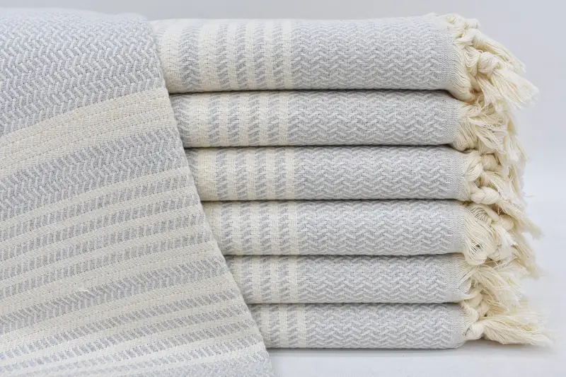 Turkish Towel USA, Memorial Gift, Quick-Dry Beach Towel, Housewarming Gift, Soft and absorbent Turkish towel, Soft towel, 70x40 Cotton Striped Towel - 1
