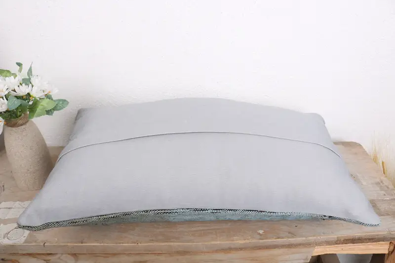 Patio Cushion Cover, Pillow Sham, Turkish Kilim Pillow, Vintage Kilim Throw Pillow, Gift Pillow, Outdoor Patio Pillow, 12x20 Blue Pillow Sham - 7