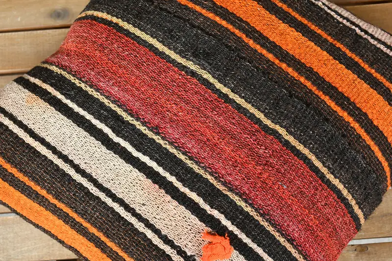 Throw Kilim Pillow, Bed Cushion Case, Pillow Sham, 18x18 Red Pillow, Kilim Cushion Sham, Vintage Pillow, Hippie Throw Pillow, Christmas Pillow Case - 4
