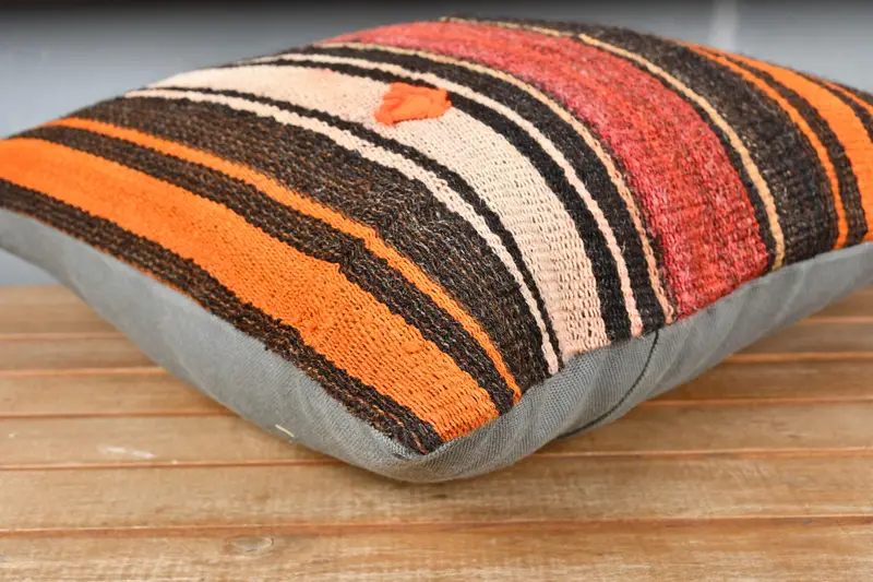 Throw Kilim Pillow, Bed Cushion Case, Pillow Sham, 18x18 Red Pillow, Kilim Cushion Sham, Vintage Pillow, Hippie Throw Pillow, Christmas Pillow Case - 3