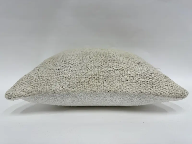Indoor Cushion, Turkish Kilim Pillow, Boho Pillow Sham Cover, Handmade Kilim Cushion, 14x14 White Cushion Cover, Cushion Case, Anatolian Pillow - 5