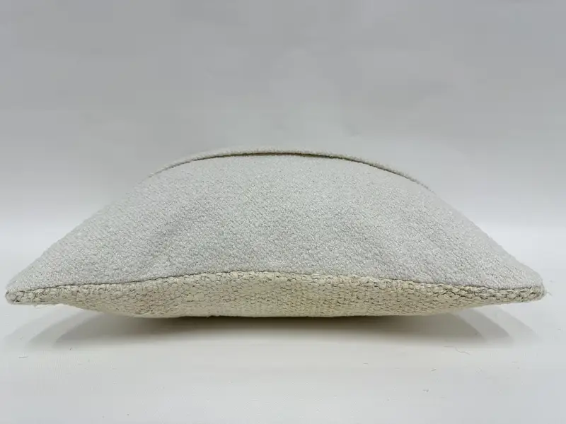 Indoor Cushion, Turkish Kilim Pillow, Boho Pillow Sham Cover, Handmade Kilim Cushion, 14x14 White Cushion Cover, Cushion Case, Anatolian Pillow - 7