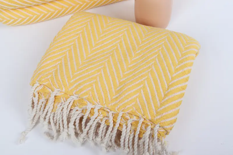 Christmas Favors, Beach towel, Oversized Beach Towel, Holiday Towel, Peshtemal Towel, Custom Beach Towel, 70x40 Cotton Striped Towel, Yoga Towel - 5