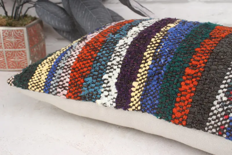 Pillow for Couch, 12x20 Red Cushion Cover, Colorful Pillow Case, Kilim Pillow Cover, Rustic Cushion Cover, Antique Pillows, Cushion Cover - 7