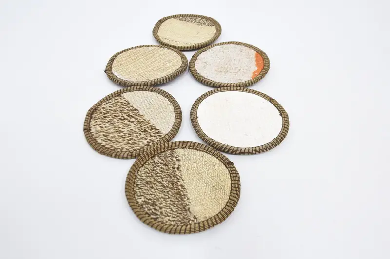 Bohemian Beige and Brown Round Coaster, Unique Bohemian Coaster