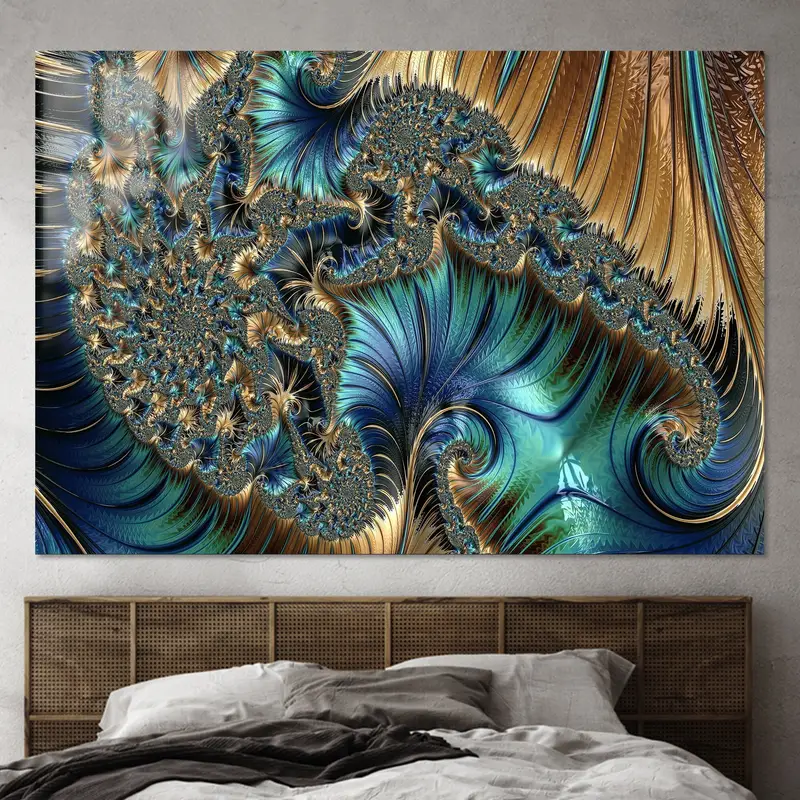 Çağdaş Soyut Fraktal Kanvas Tablo Baskı - Canlı Sanat Dekor