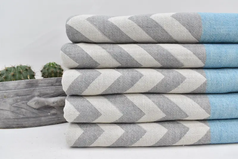 Soft and absorbent Turkish towel, 70x36 Cotton Geometric Towel, Xmas Gifts, Summer Gift, Eco-Friendly Turkish Towel, Wedding Gift, Beach Towel Bulk - 2
