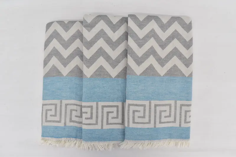 Soft and absorbent Turkish towel, 70x36 Cotton Geometric Towel, Xmas Gifts, Summer Gift, Eco-Friendly Turkish Towel, Wedding Gift, Beach Towel Bulk - 6
