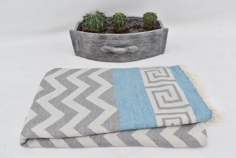 Soft and absorbent Turkish towel, 70x36 Cotton Geometric Towel, Xmas Gifts, Summer Gift, Eco-Friendly Turkish Towel, Wedding Gift, Beach Towel Bulk - 3