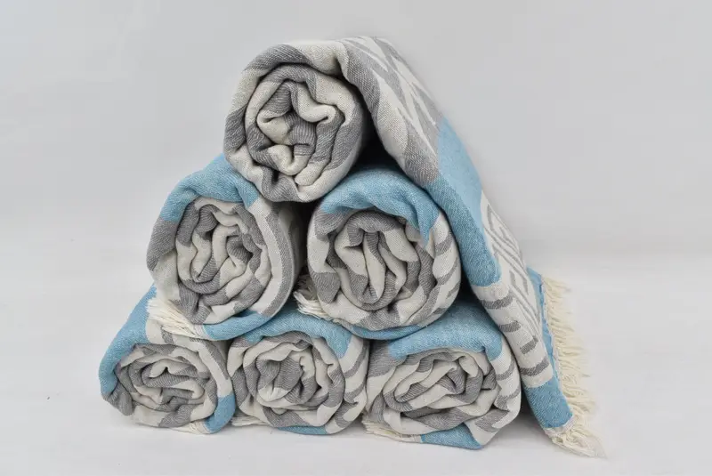 Soft and absorbent Turkish towel, 70x36 Cotton Geometric Towel, Xmas Gifts, Summer Gift, Eco-Friendly Turkish Towel, Wedding Gift, Beach Towel Bulk - 8