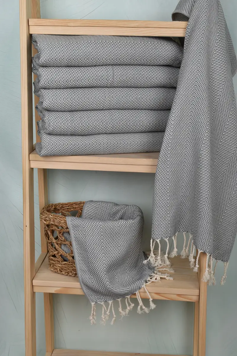 Monogram Kitchen Towel, Monogram Turkish Bath Towel, Personalized Hand Towel, 40x20 Cotton Chevron Towel, Monogram Hand Towel, Bridesmaid Favors - 3