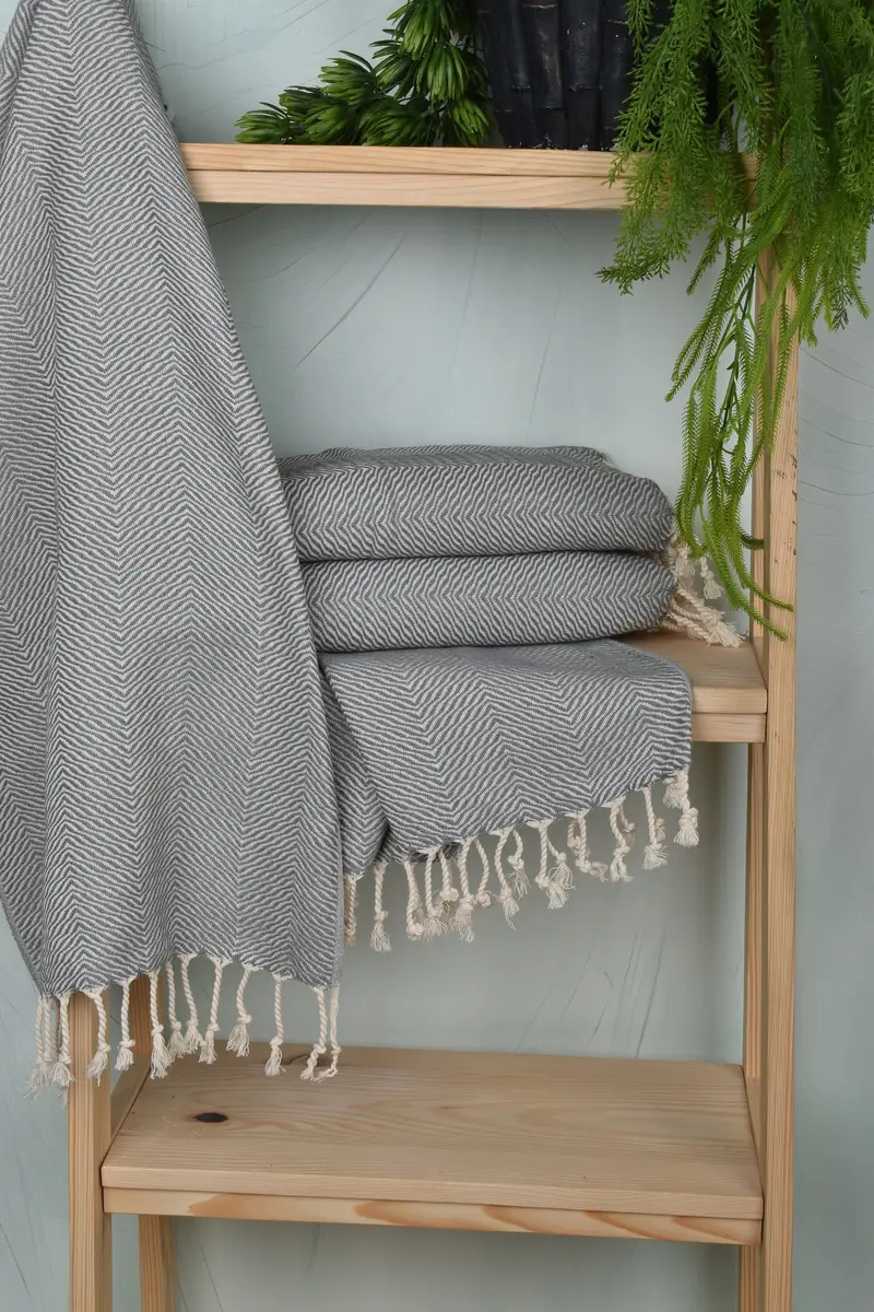 Monogram Kitchen Towel, Monogram Turkish Bath Towel, Personalized Hand Towel, 40x20 Cotton Chevron Towel, Monogram Hand Towel, Bridesmaid Favors - 6