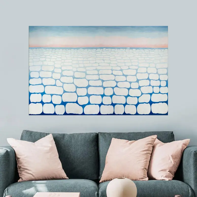 Modern Surreal Abstract Canvas: O'Keeffe Cloud Print