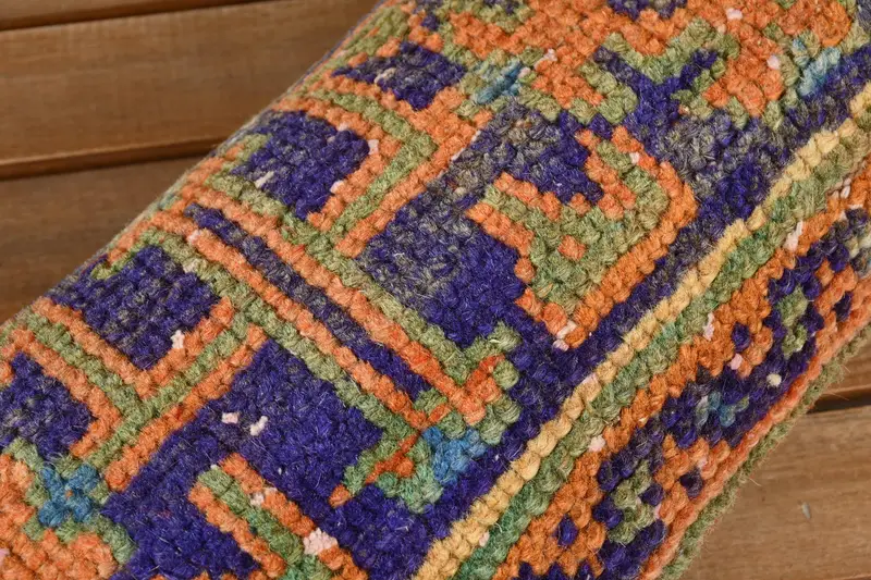 Cushion, 8x16 Blue Cushion, Turkish Kilim Pillow, Living Room Throw Cushion, Handmade Kilim Cushion, Kilim Pillow Cover, Cozy Throw Cushion - 4