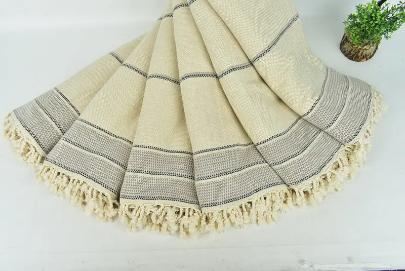 Gifts For Him, Turkish Towel Blanket, Decorative Blanket, Bridesmaid Gifts, Turkish Throw Blanket, 104x96 Cotton Striped Towel, Turkish Blanket - 4