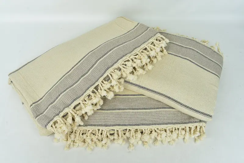 Gifts For Him, Turkish Towel Blanket, Decorative Blanket, Bridesmaid Gifts, Turkish Throw Blanket, 104x96 Cotton Striped Towel, Turkish Blanket - 6