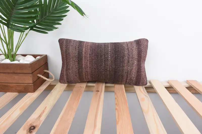 Home Decor Pillow, 8x16 Brown Pillow, Patio Cushion Case, Pillow for Couch, Cushion Cover, Antique Pillows, Christmas Pillow Case - 1