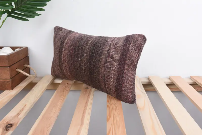 Home Decor Pillow, 8x16 Brown Pillow, Patio Cushion Case, Pillow for Couch, Cushion Cover, Antique Pillows, Christmas Pillow Case - 5