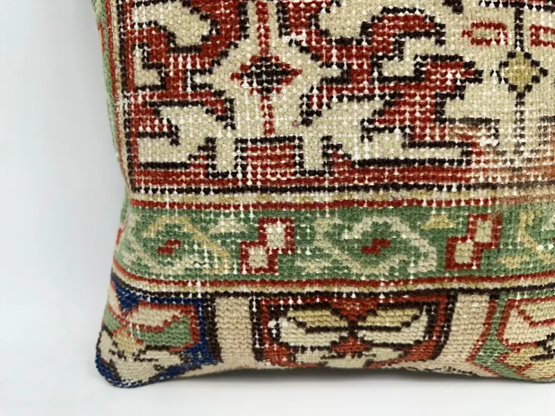 Vintage Kilim Pillow, Lounge Throw Pillow, Cushion Cover, Throw Kilim Pillow, Muted Pillow Sham, 16x16 Red Pillow, Home Decor Pillow - 2