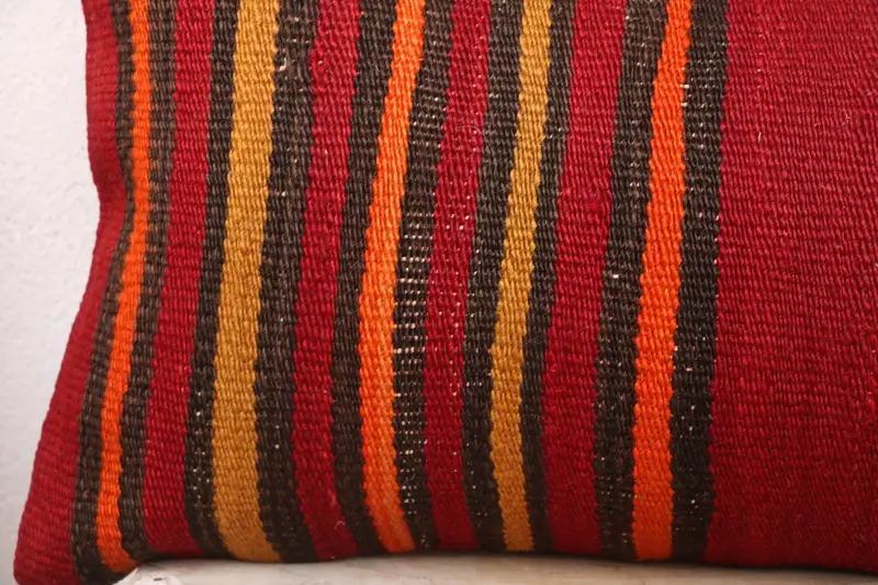 Luxury Pillow Cover, Handmade Rug Seat Pillow, Cushion, Kilim Rug Cushion, 12x36 Red Cushion Case, Boho Pillow, Gift Pillow, Vintage Kilim Pillow - 3