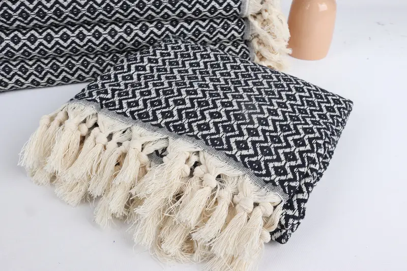 70x40 Cotton Diamond Towel, Anniversary Gift For Her, Handwoven organic Turkish towel for spa, Luxury towel, Cotton towel, Best Friend Gift - 5