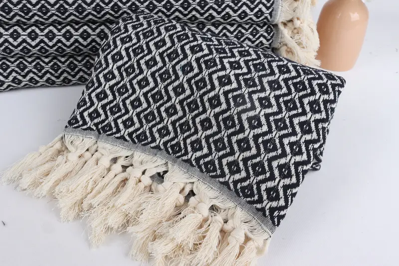 70x40 Cotton Diamond Towel, Anniversary Gift For Her, Handwoven organic Turkish towel for spa, Luxury towel, Cotton towel, Best Friend Gift - 4