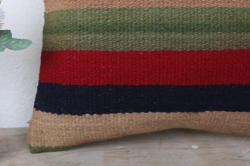 Cushion Case, Knitted Pillow Cover, 14x14 Red Cushion Case, Vintage Pillow, Interior Designer Pillow, Pillow for Sofa, Neutral Pillow Case - 3