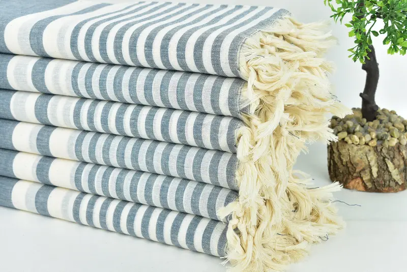 70x40 Cotton Striped Towel, Decorative Towel, Gift For Him, Gift For Her, Monogram Beach Towel, Turkish Towel Beach Towel, Home Decor Towel - 3