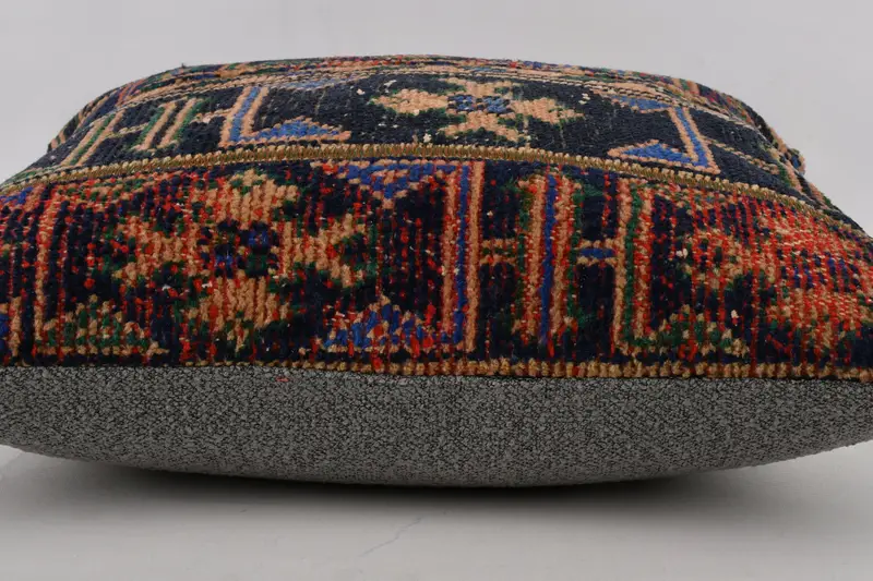 Antique Pillows, Vintage Kilim Pillow, Garden Cushion Cover, Aztec Cushion, 24x24 Blue Pillow, Cushion Cover, Interior Designer Pillow - 5