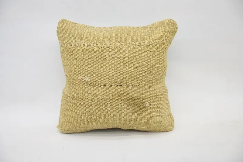 12x12 inch Vintage Antique Pillow, FloorBeige Cushion Case - 1