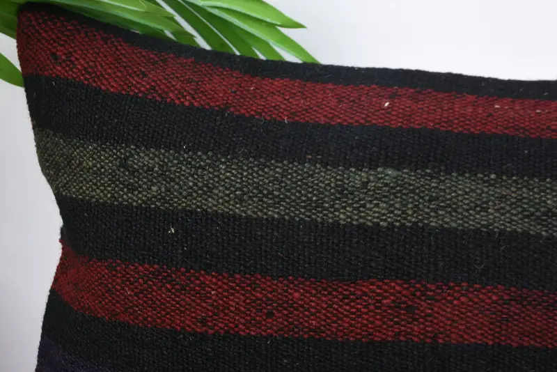 Floor Pillow Sham, Ethnical Kilim Rug Pillow, Vintage Pillow, 12x20 Red Cushion Case, Outdoor Throw Pillow, Kilim Pillow, Pillow Case - 2