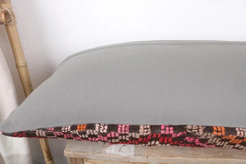 Comfy Throw Pillow Cover, Handmade Kilim Cushion, Cushion Cover, Kilim Pillow, Decorative Bolster Pillow, 16x43 Red Pillow Case, Kilim Pillow Cover - 7