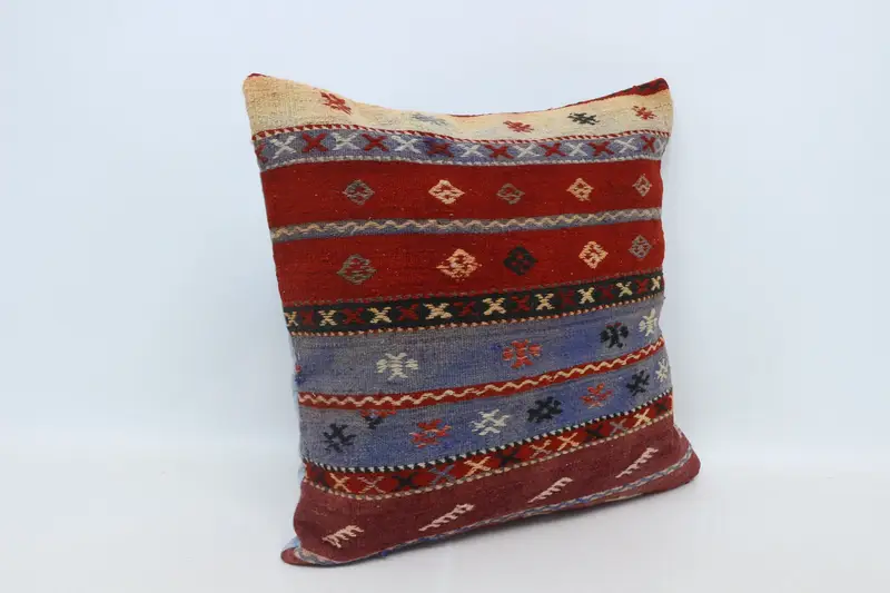 Sofa Bolster Cushion, Gift Pillow, Armchair Cushion, Cushion Cover, Turkish Kilim Pillow, Boho Pillow, Turkish Rugs Pillow Sham, 28x28 Red Pillow - 3