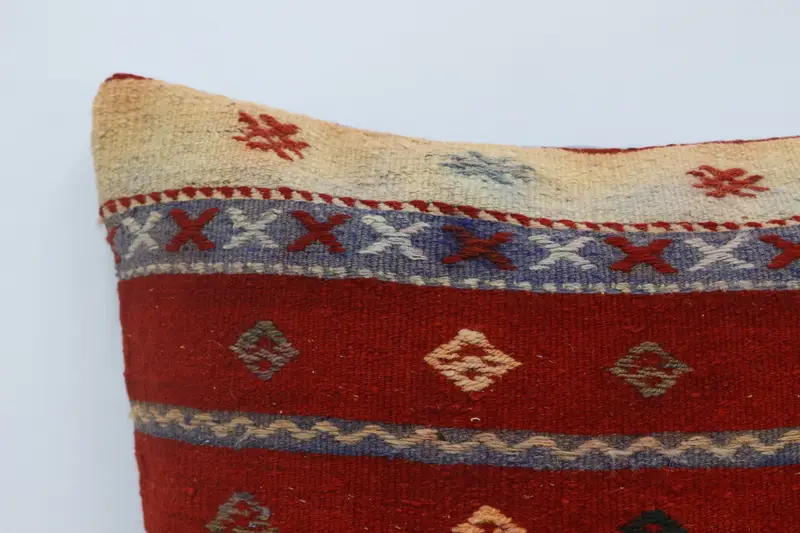 Sofa Bolster Cushion, Gift Pillow, Armchair Cushion, Cushion Cover, Turkish Kilim Pillow, Boho Pillow, Turkish Rugs Pillow Sham, 28x28 Red Pillow - 2