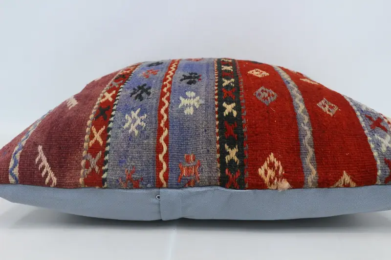 Sofa Bolster Cushion, Gift Pillow, Armchair Cushion, Cushion Cover, Turkish Kilim Pillow, Boho Pillow, Turkish Rugs Pillow Sham, 28x28 Red Pillow - 5
