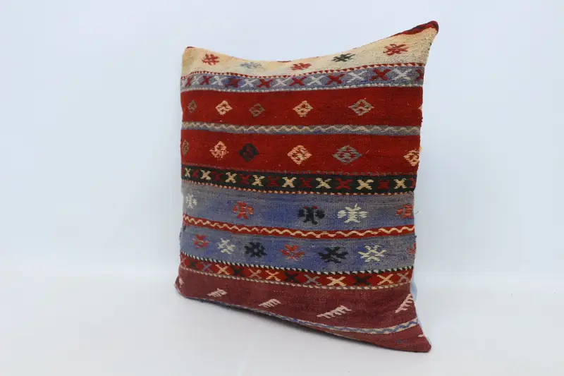 Sofa Bolster Cushion, Gift Pillow, Armchair Cushion, Cushion Cover, Turkish Kilim Pillow, Boho Pillow, Turkish Rugs Pillow Sham, 28x28 Red Pillow - 4
