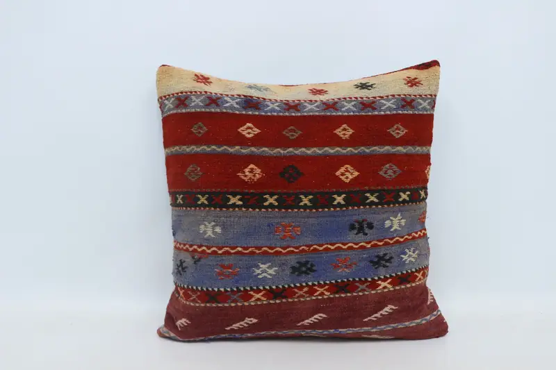 Sofa Bolster Cushion, Gift Pillow, Armchair Cushion, Cushion Cover, Turkish Kilim Pillow, Boho Pillow, Turkish Rugs Pillow Sham, 28x28 Red Pillow - 1