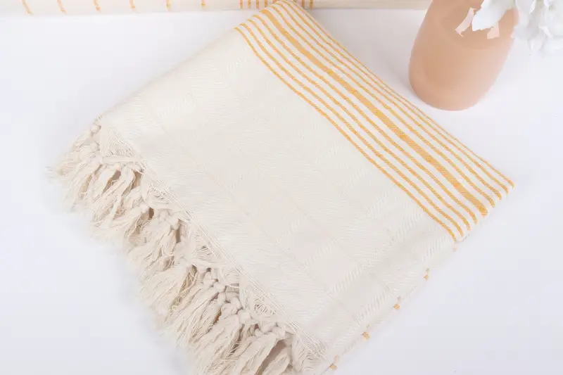 70x40 Cotton Striped Towel, Lightweight Turkish towel, Xmas Gifts, Wedding Favors, Best spa Turkish towel for luxury home decor, Sand-free towel - 5